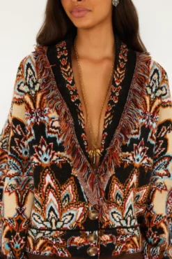 Tapestry Dream Cream Knit Fringe Cardigan
