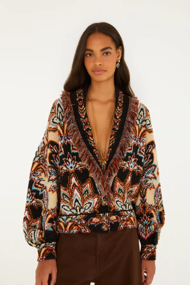 Tapestry Dream Cream Knit Fringe Cardigan
