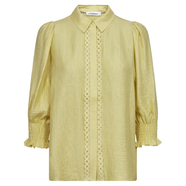 Tassy Lace SS Shirt Pale Yellow