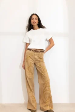 Taylor Embroidered Camel