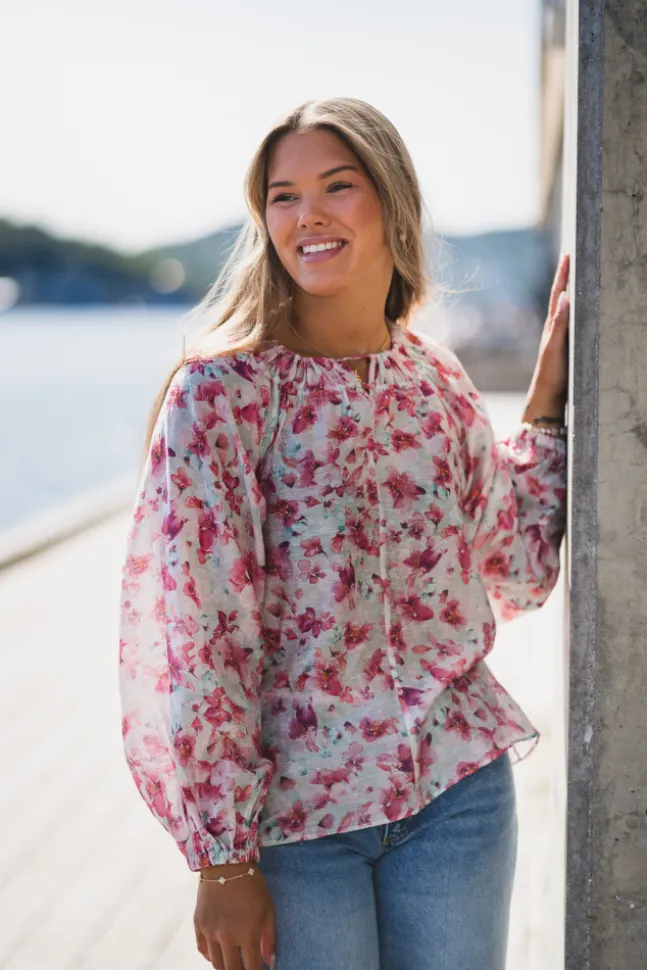 Tessa Print Blouse Turkis