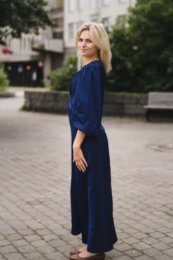 Thea 3/4 Long Dress Evening Blue