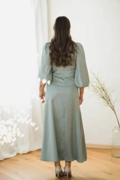 Thea LS Long Dress Green Milieu