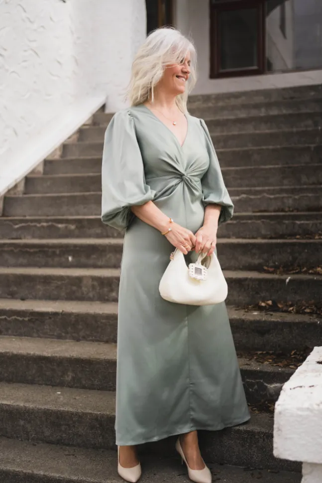 Thea LS Long Dress Green Milieu