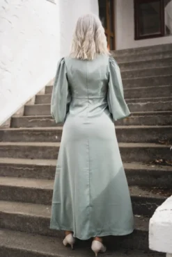 Thea LS Long Dress Green Milieu