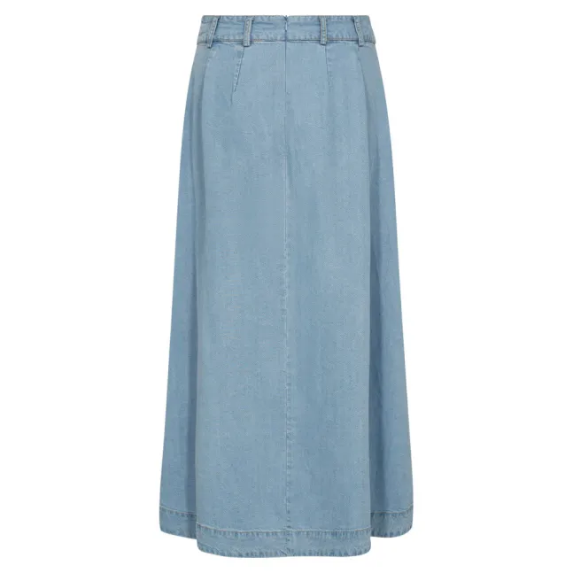 Tilly Anya Pleat Skirt Fade Denim