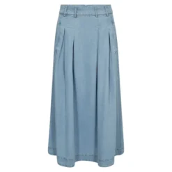 Tilly Anya Pleat Skirt Fade Denim