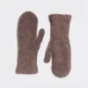 Tine Fluffy Mittens Dark Brown