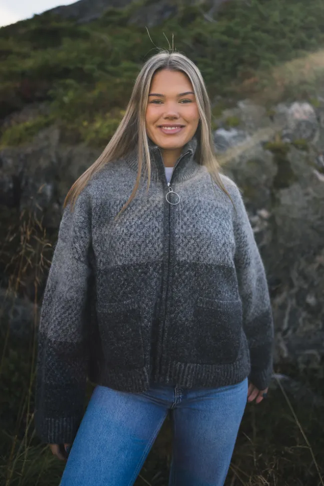 Tine Knit Cardigan Dark Grey Mix