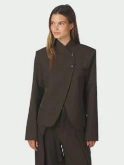 Tiria Structure Blazer Dark Brown