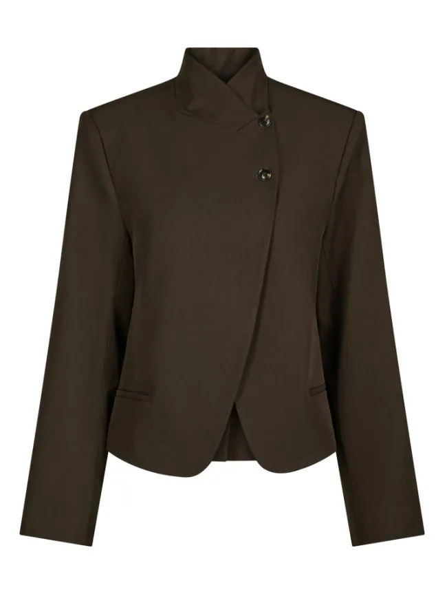Tiria Structure Blazer Dark Brown