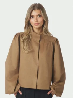 Tirsa Faux Suede Jacket Cognac