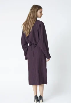 Trinny Stripe Batwing Dress Plum