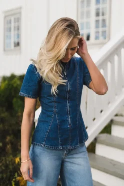Turig Alena SS Top Mid Blue Wash
