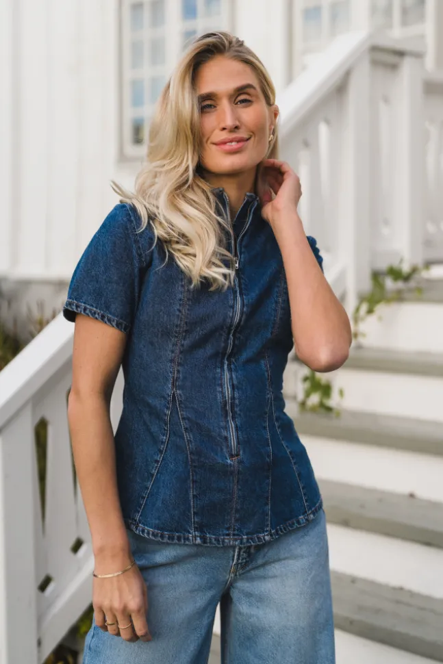 Turig Alena SS Top Mid Blue Wash