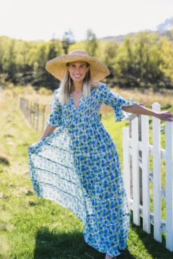 Twisted Maxi Dress Peonies