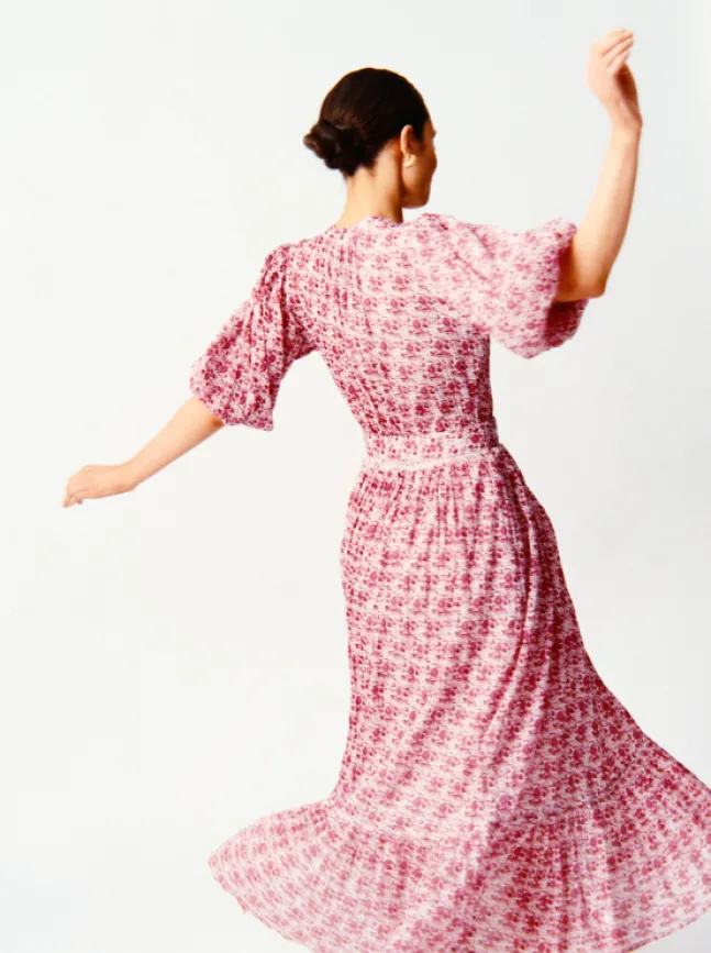 Twisted Midi Dress Wildflowers