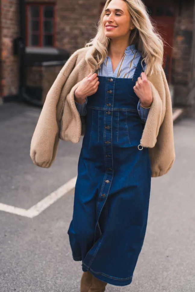 Tyler Denim Long Dress Denim Blue
