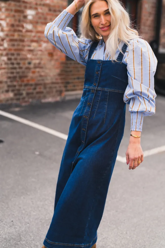Tyler Denim Long Dress Denim Blue