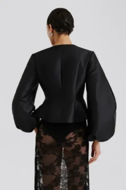 Vendela Balloon Sleeve Blouse Black