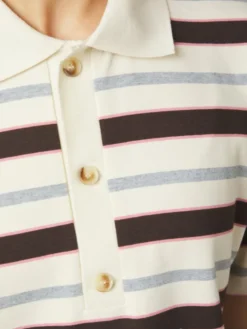Vennera Triple Stripe Polo Tee Grey