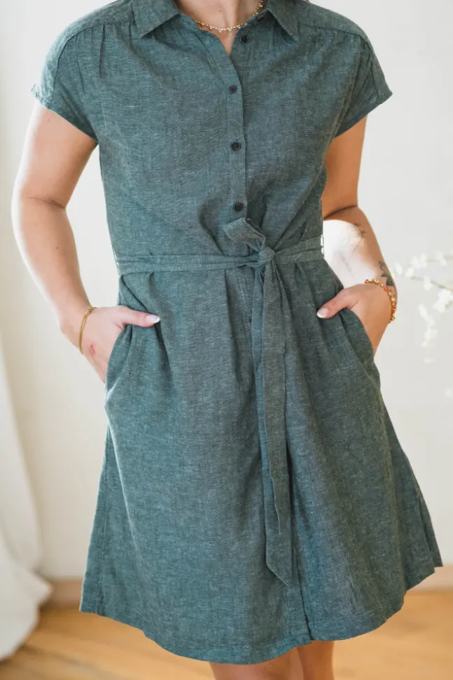 Viana Ginia SS Shirt Dress Laurel W Melange