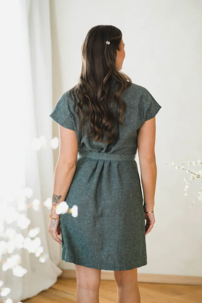 Viana Ginia SS Shirt Dress Laurel W Melange