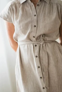 Viana Ginia SS Shirt Dress Sand Melange