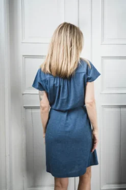 Viana Ginia SS Shirt Dress V Indigo Melange