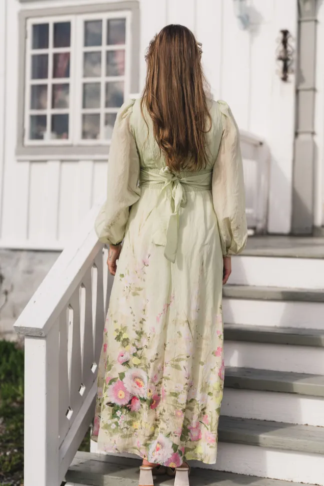 Viscose V-Neck Dress Growing Garden