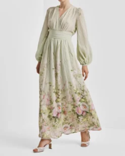 Viscose V-Neck Dress Growing Garden