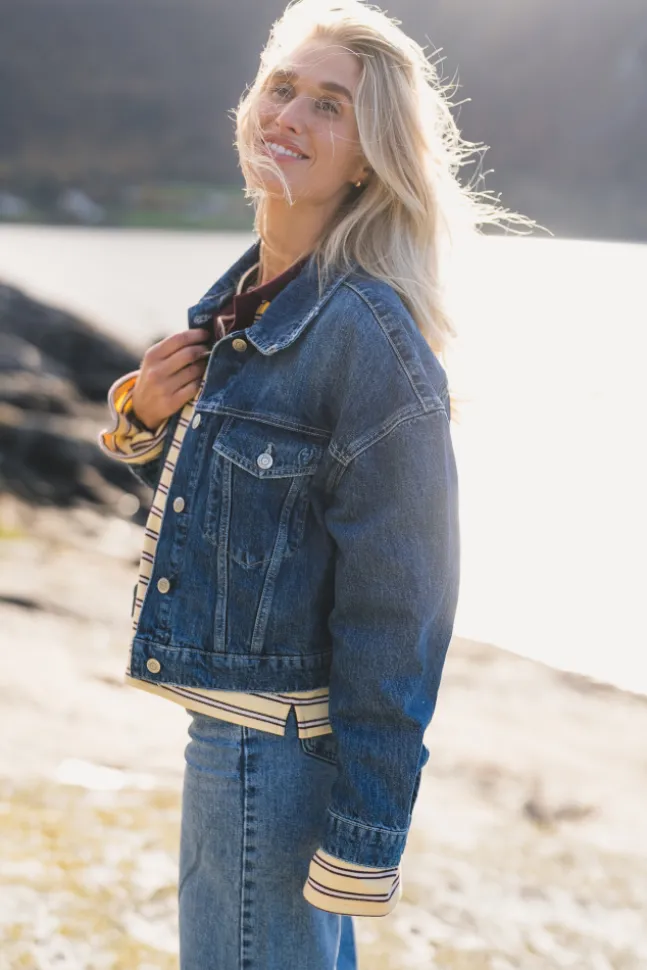 W Cropped Denim Jacket Blue