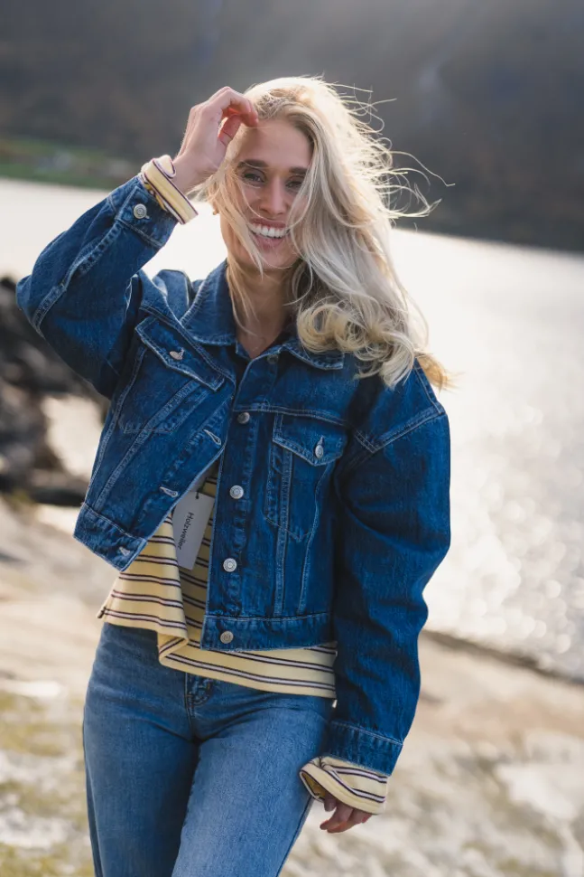 W Cropped Denim Jacket Blue