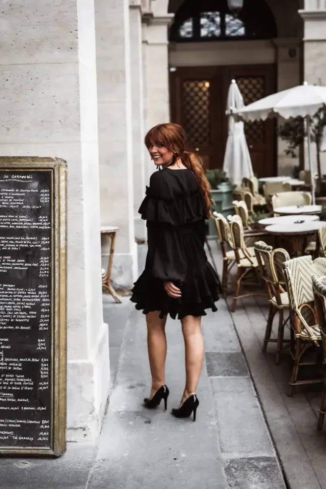 Wow Party Frill Dress Black