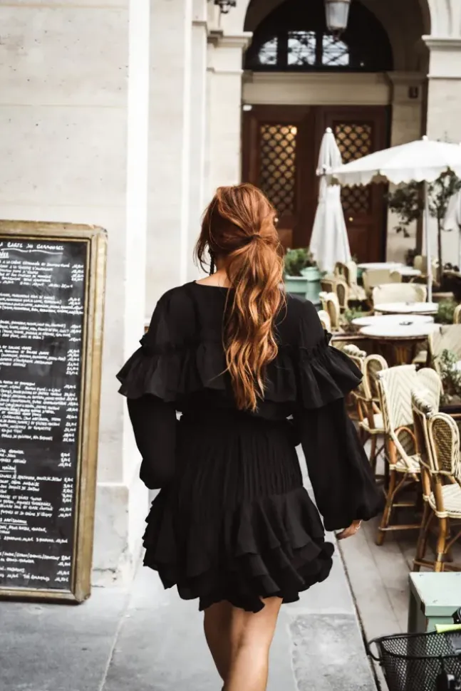 Wow Party Frill Dress Black