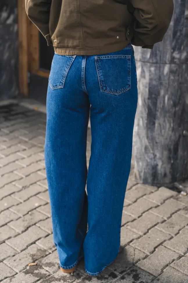 W Wide Jeans Mid Blue
