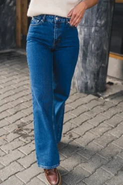 W Wide Jeans Mid Blue