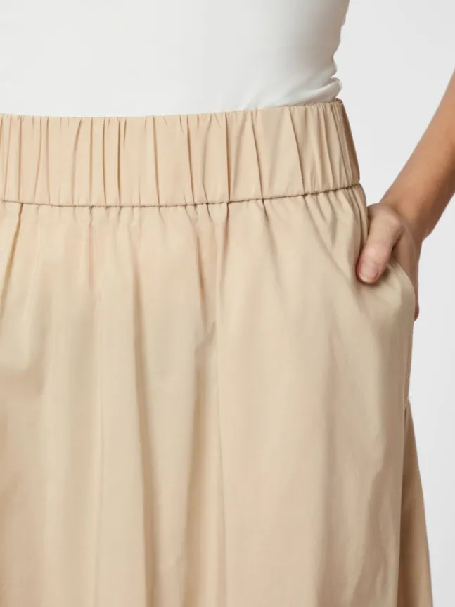Yara Long Poplin Skirt Dark Sand