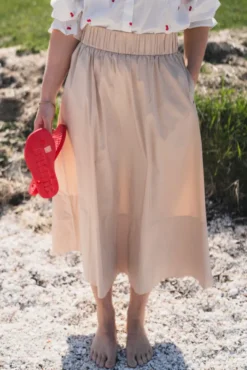 Yara Poplin Skirt Dark Sand