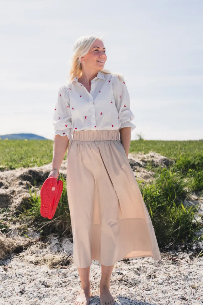Yara Poplin Skirt Dark Sand
