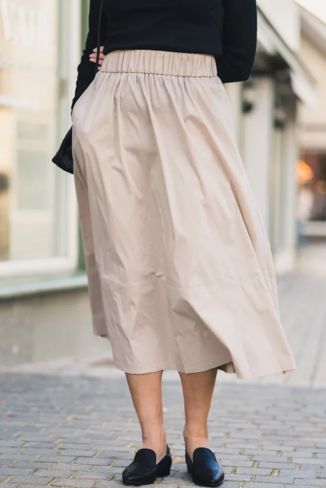 Yara Poplin Skirt Dark Sand