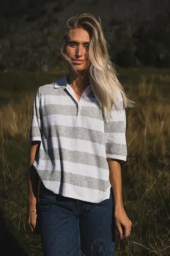 Yasmin Stripe Grey/Creme