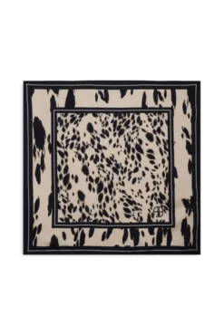York Scarf Leopard Pearl White Ecru