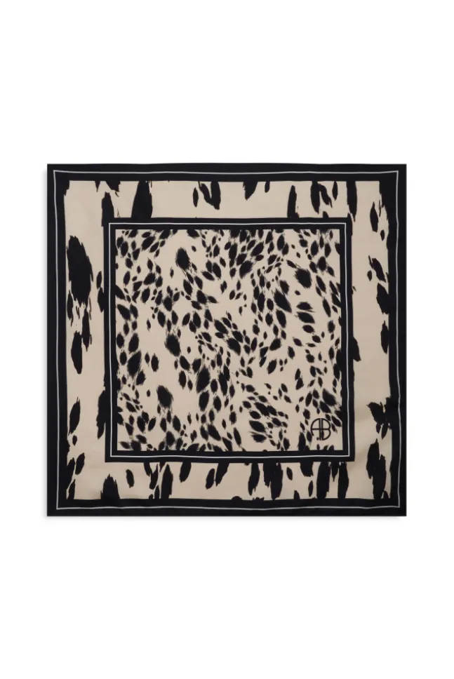 York Scarf Leopard Pearl White Ecru