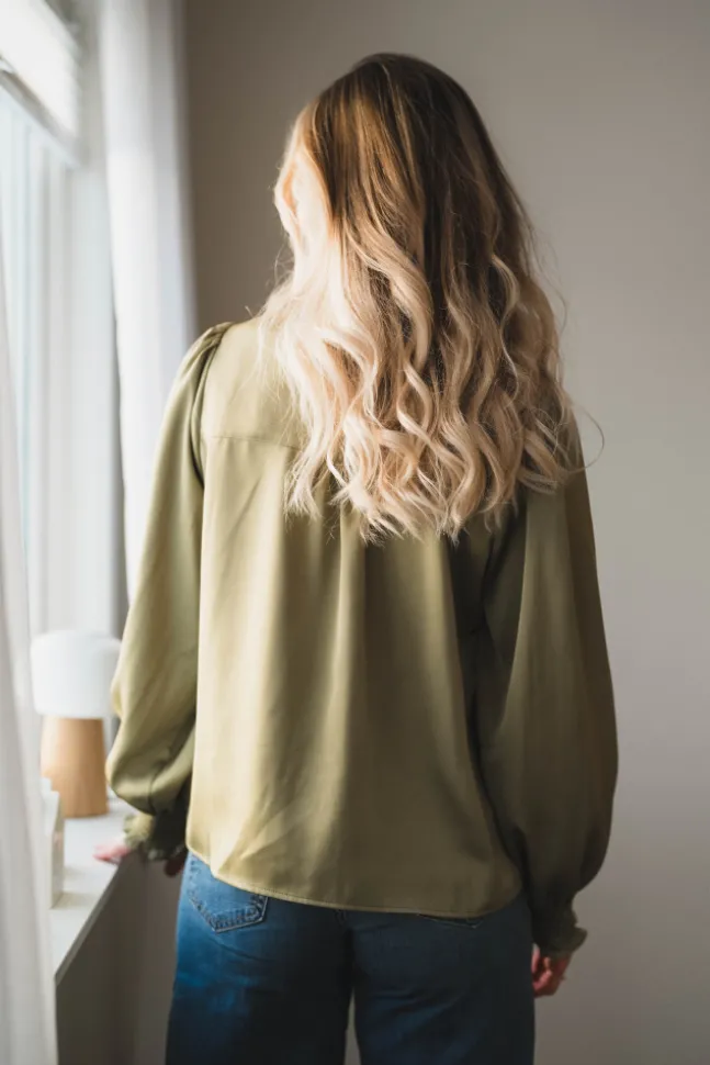 Zamola Blouse Dusty Army