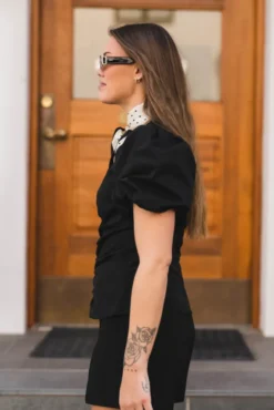 Zaria Poplin Blouse Black