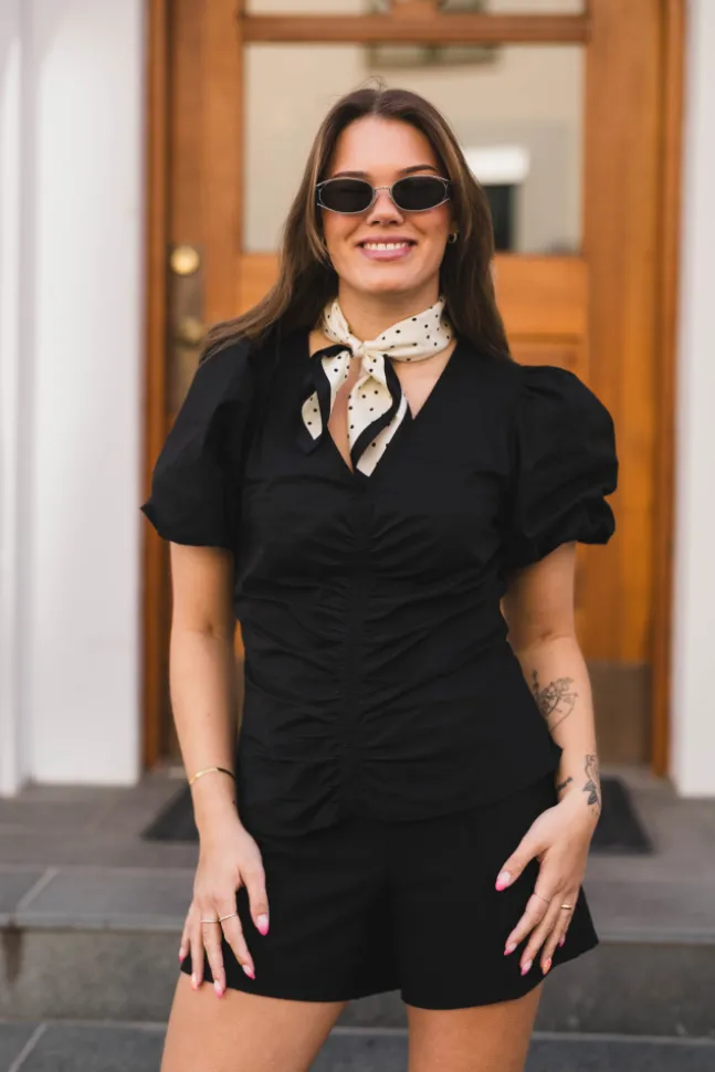 Zaria Poplin Blouse Black