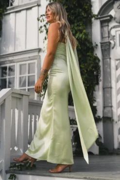 Zelda Scarf Detail Maxi Dress Pistachio