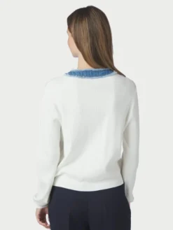 Zelma Knit Denim Cardigan Offwhite