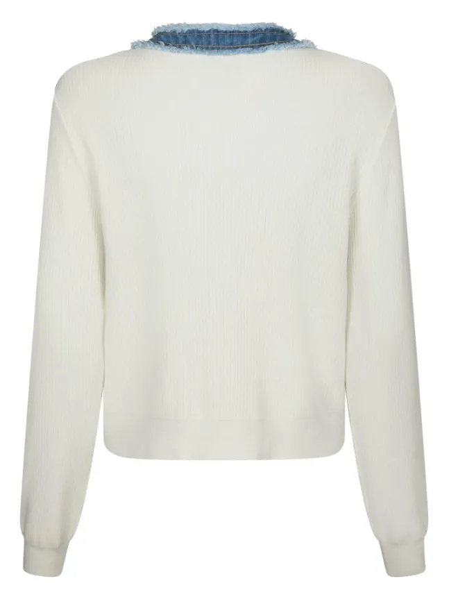 Zelma Knit Denim Cardigan Offwhite